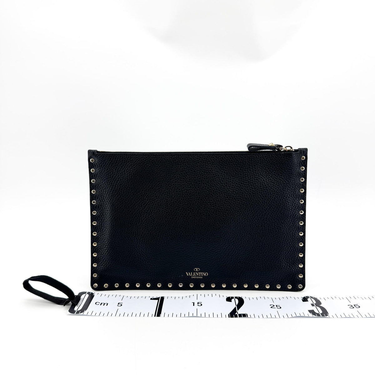 Valentino Rockstud Calfskin Clutch Black