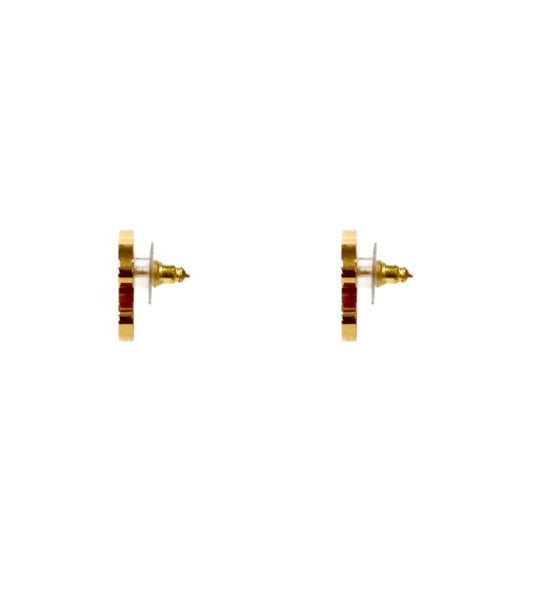 Chanel Ivory 24A CC Gold Earrings