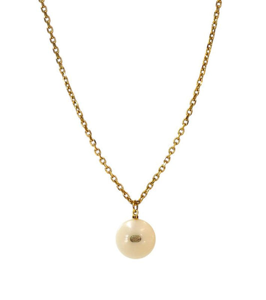 Chanel Pearl CC Pendant Gold Necklace