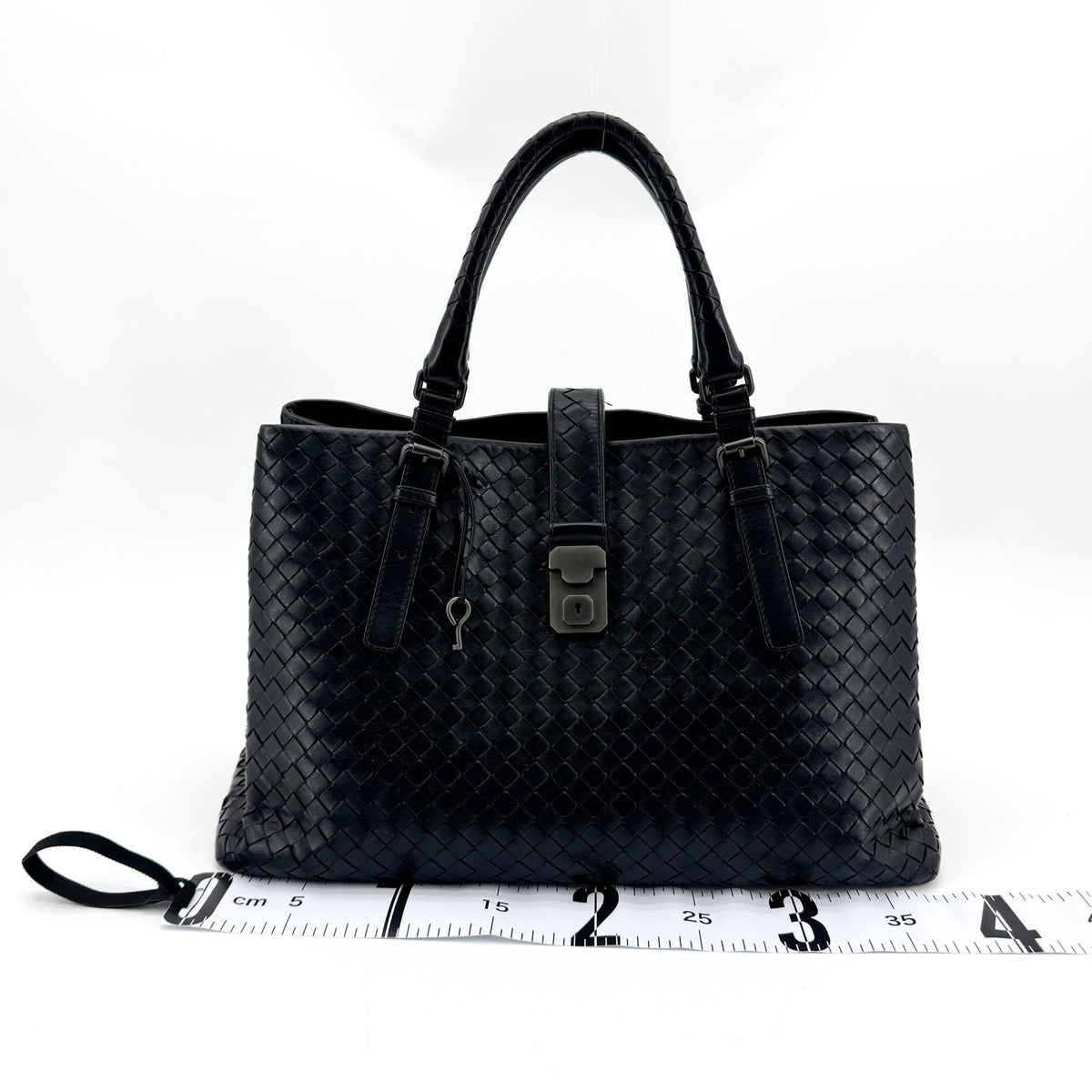 Bottega Veneta Small Intrecciato Roma Bag Black