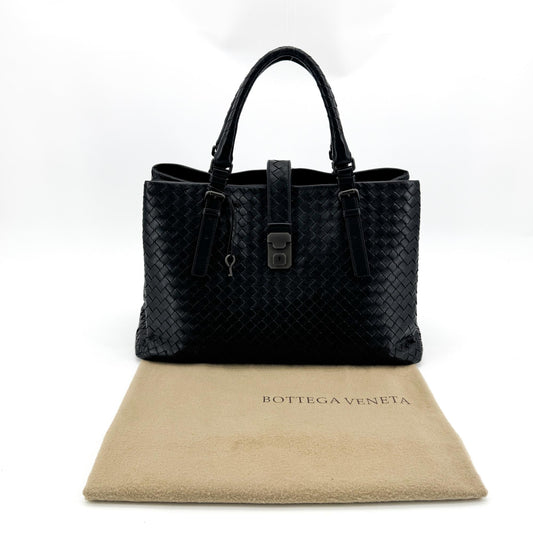 Bottega Veneta Small Intrecciato Roma Bag Black