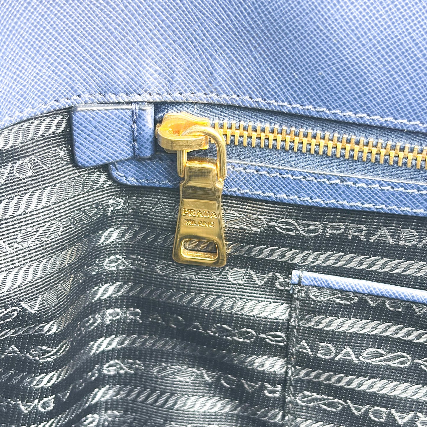 Prada Saffiano Luxe Tote Bag Navy