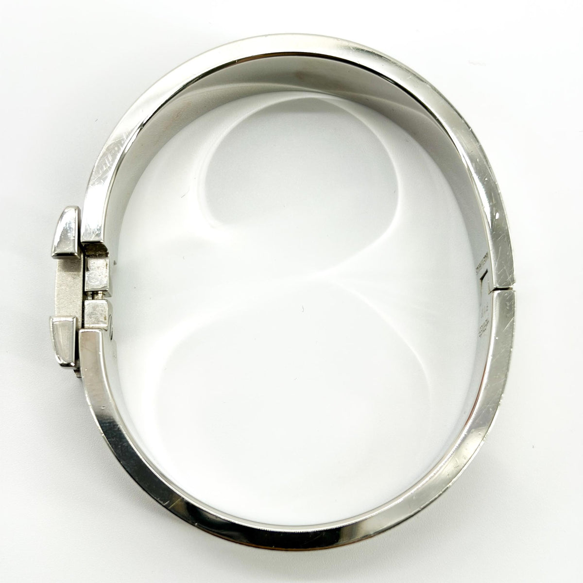 Bracelet Hermès Clic H Argent Marron Glacé PM