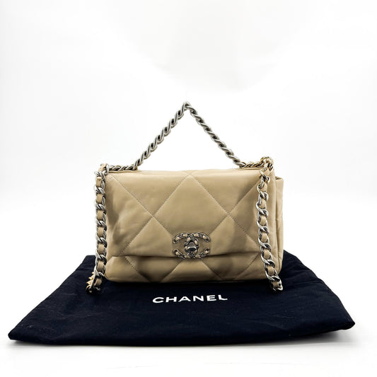 Chanel 19 Flap Bag Small Beige