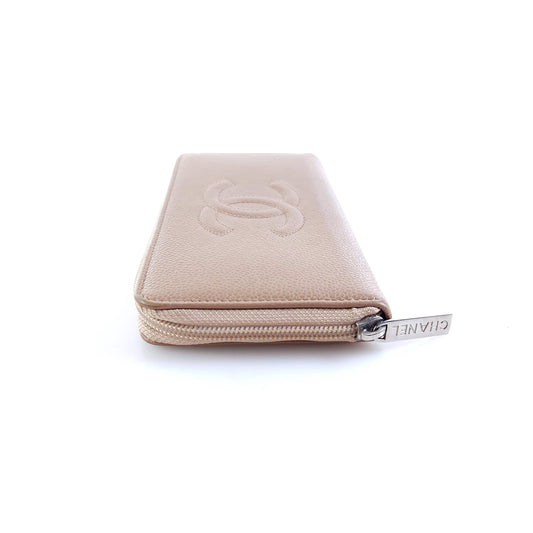 CC Caviar Zipper Long Wallet