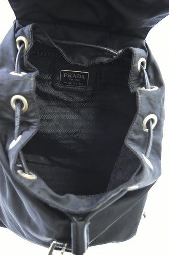 Prada Tessuto Chain Drawstring Backpack/Shoulder Bag