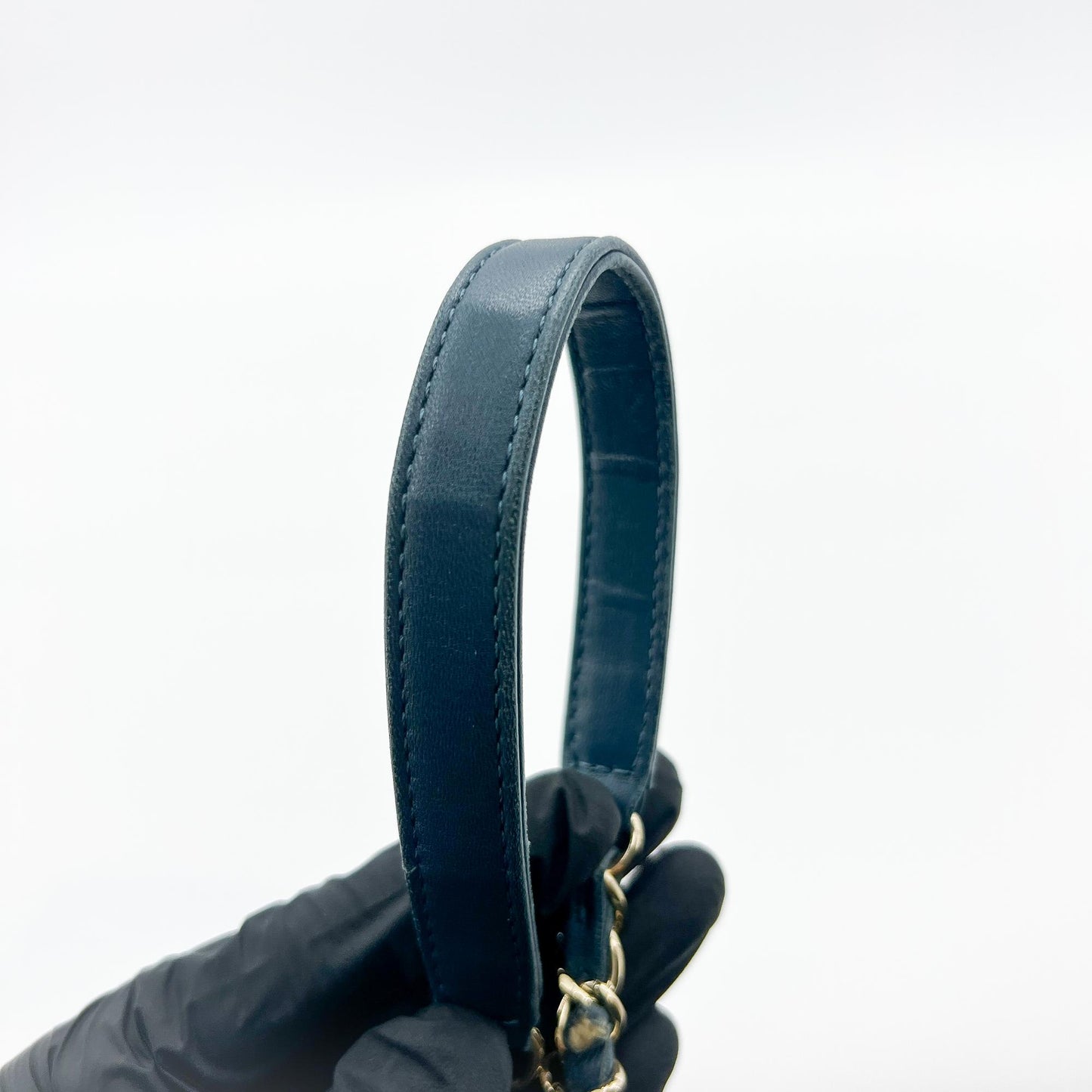 Chanel Small Trendy CC Top Handle Flap Bag Navy Gold Hardware