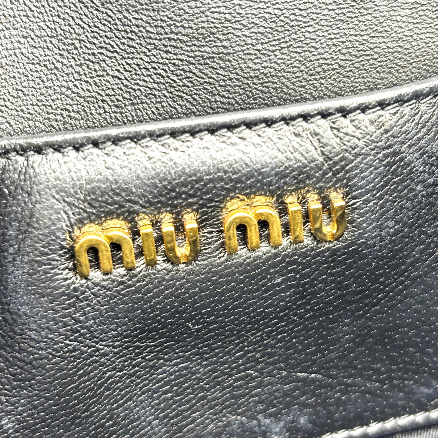 Miu Miu Matelassé Napa Leather Pouch Black
