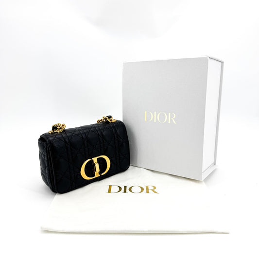 Dior Caro Small Bag Black Gold Hardware