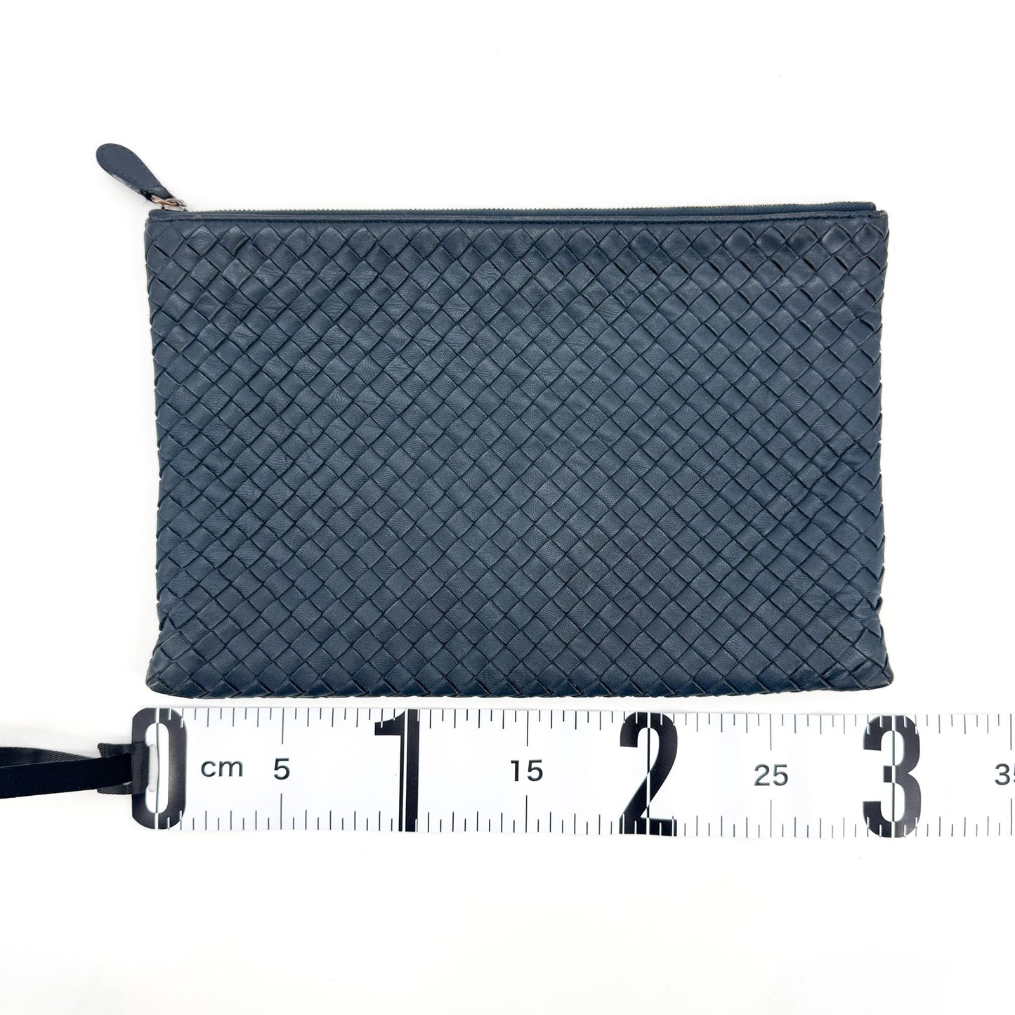 Bottega Veneta Intrecciato Leather Clutch Navy