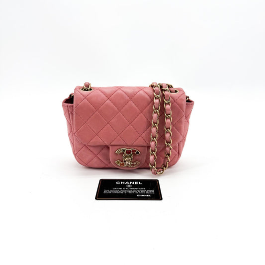 Chanel Jewel CC Logo Mini Flap Bag Pink