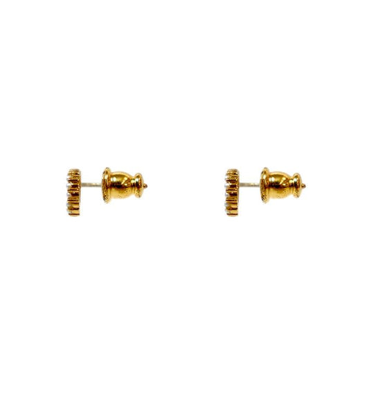 Dior Pearl Claire D Rune Gold Earrings