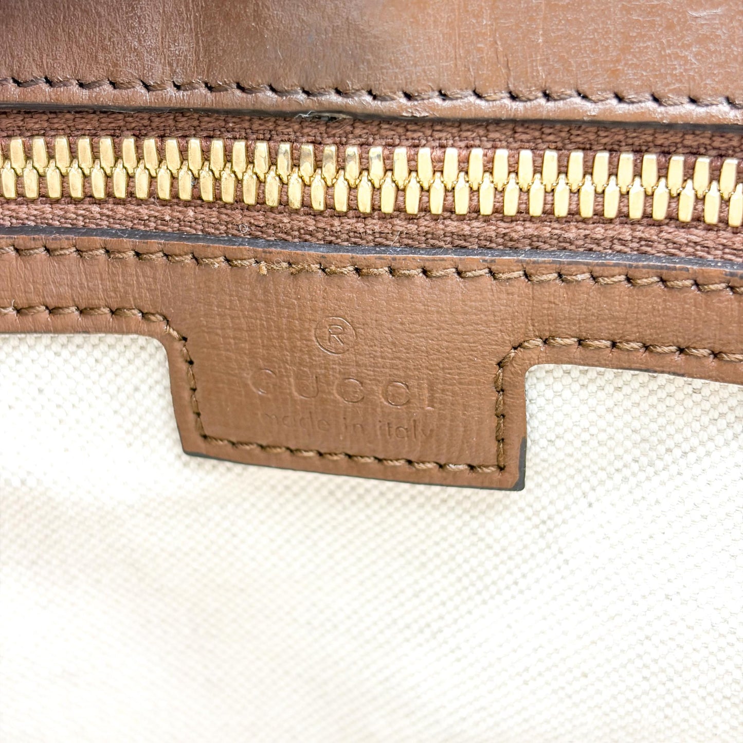 Gucci Interlocking G Medium Tote Bag Beige Brown