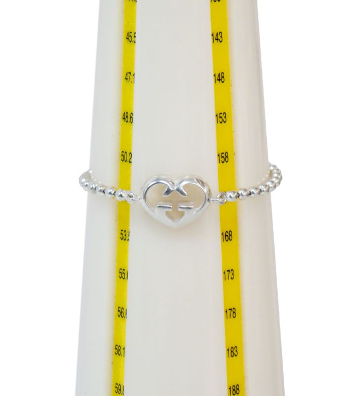 Gucci Heart Interlocking G Silver Bracelet