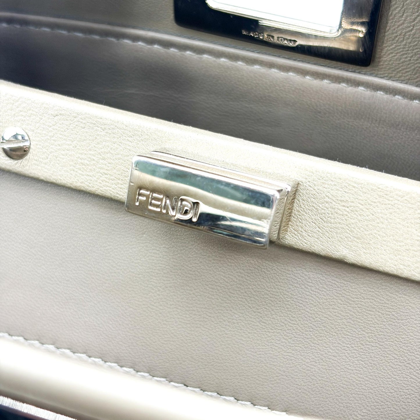 Fendi Peekaboo Mini Dove Grey Silver