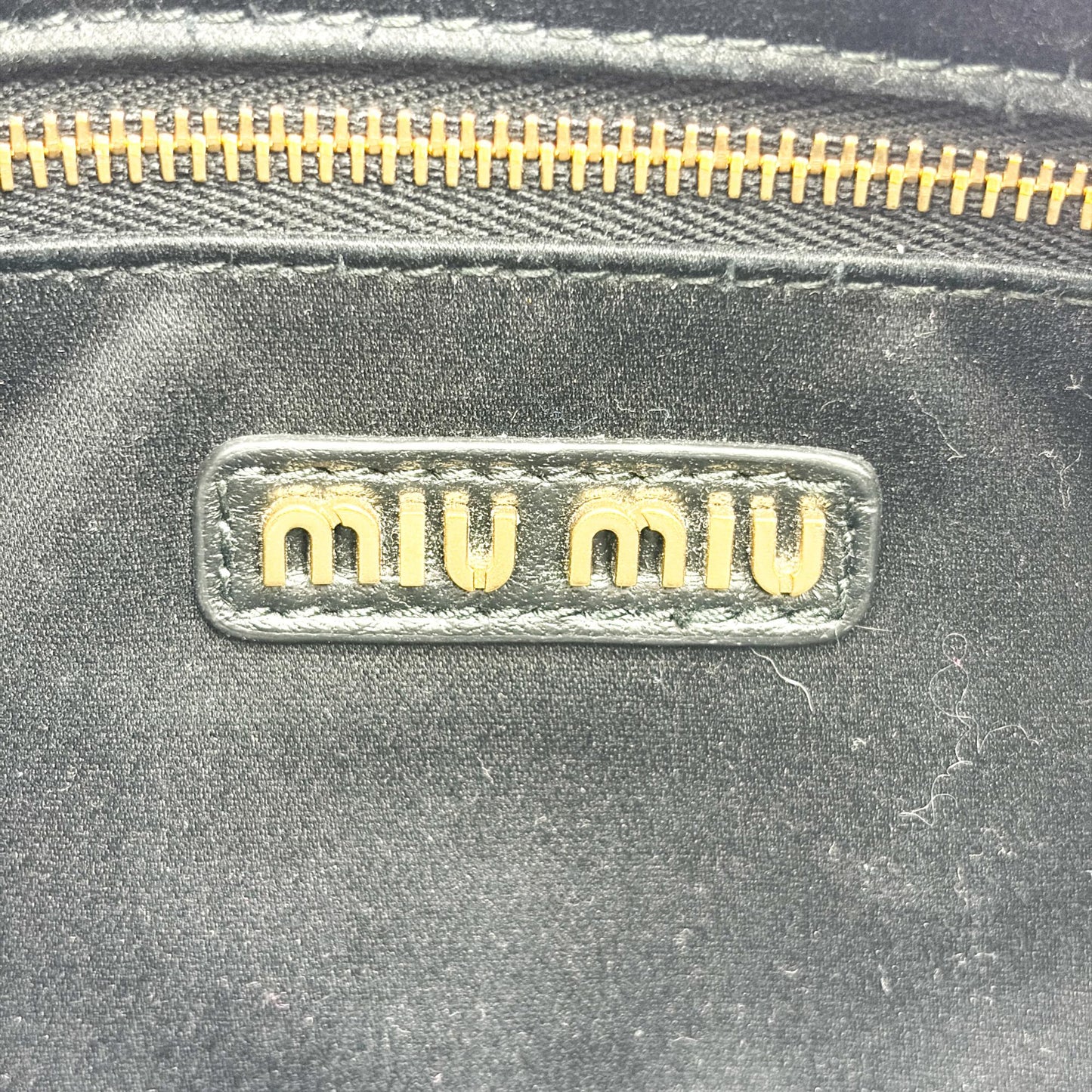 Miu Miu Matelassé Napa Leather Shoulder Bag Black