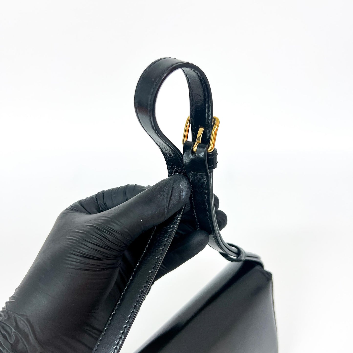 Celine Tin Triomphe Bag Shiny Calfskin Black