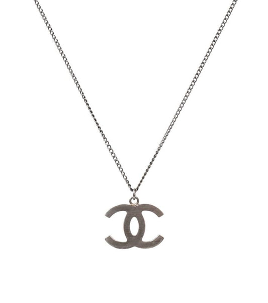 Chanel Cubic CC Silver Necklace