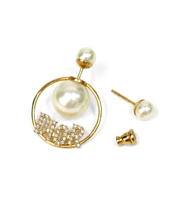 Dior Cubic DIOR Tribal Pearl Earrings