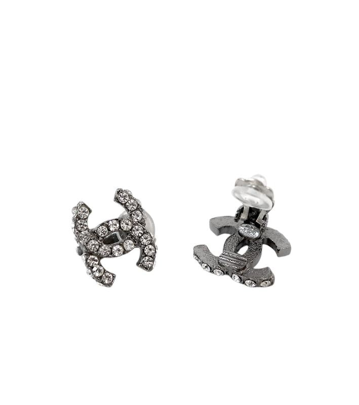 Chanel Cubic CC Silver Earrings