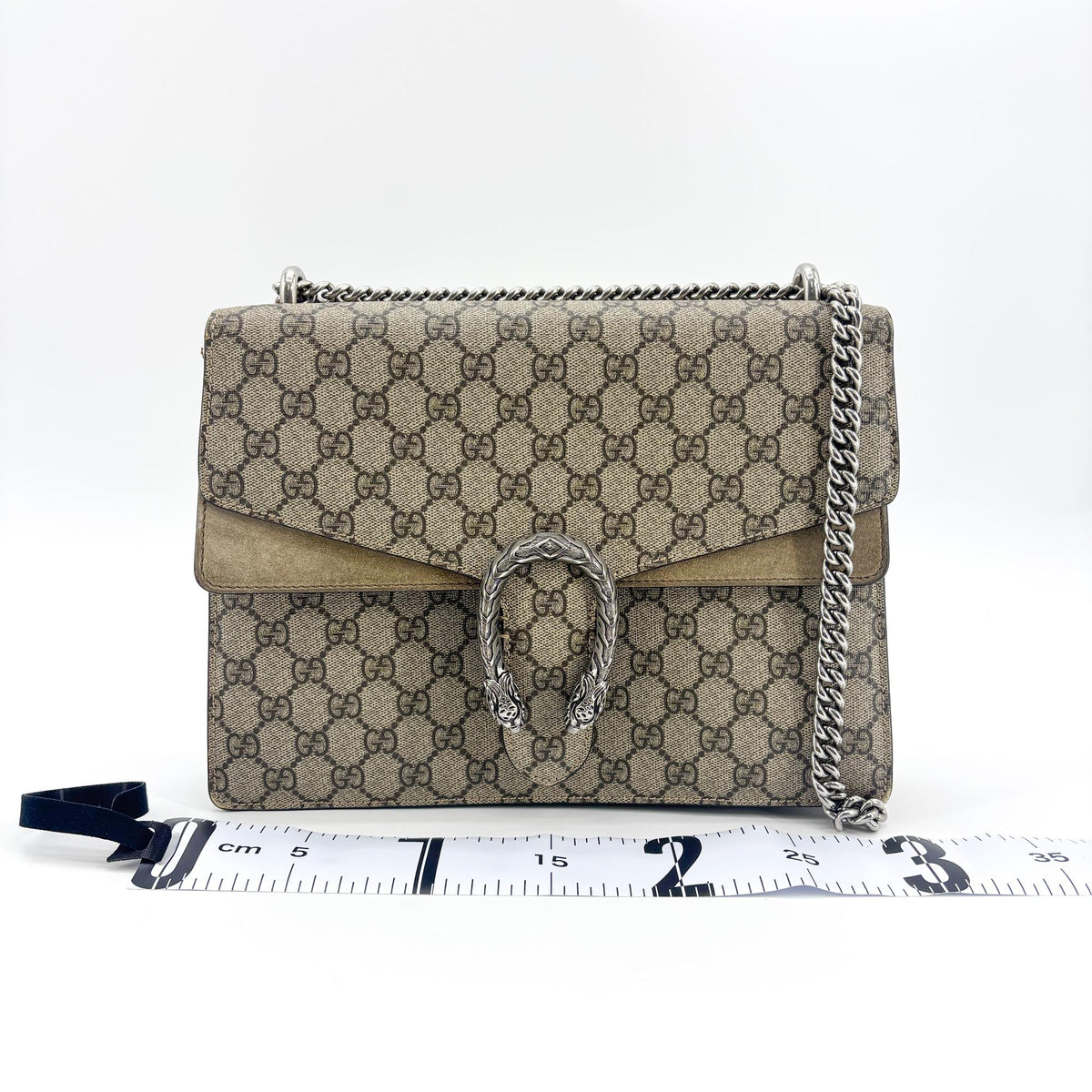 Gucci Dionysus GG Supreme Small Shoulder Bag Beige Ebony