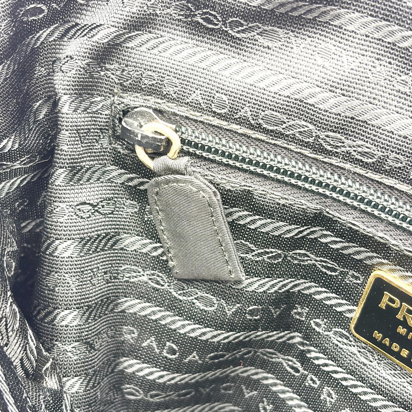 Prada Quilted Nylon Chain Shoulder Bag Black