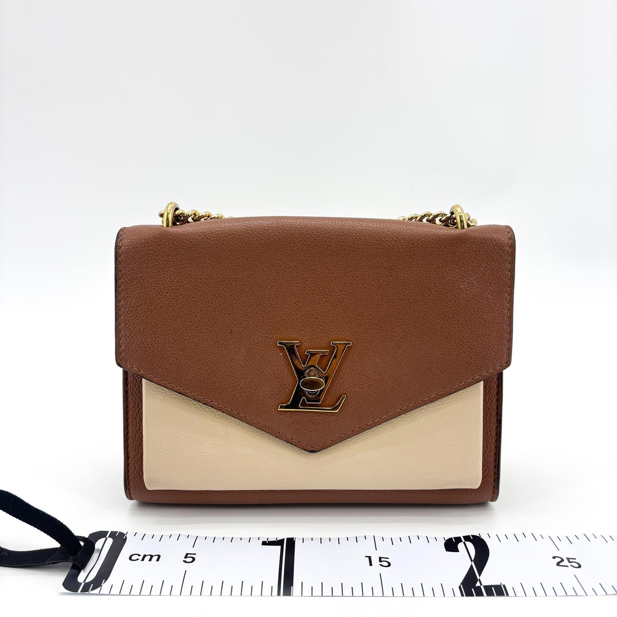 Louis Vuitton My Lock Me Chain Shoulder Bag Brown Beige