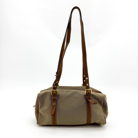 Prada Logo Jacquard Beige Brown Crossbody Bag