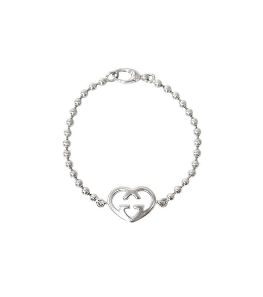 Gucci Heart Interlocking G Silver Bracelet