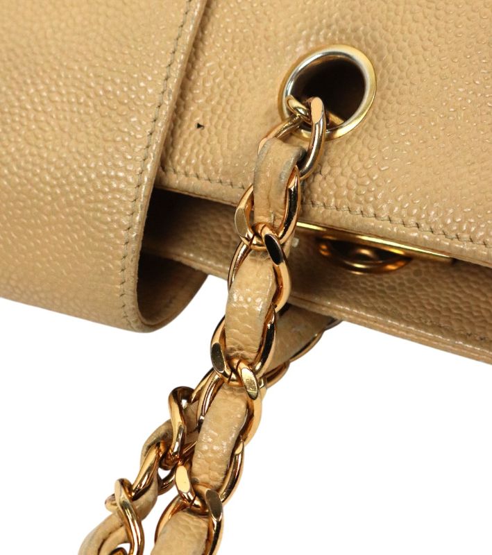 Chanel Beige Caviar CC Chain Shoulder Bag