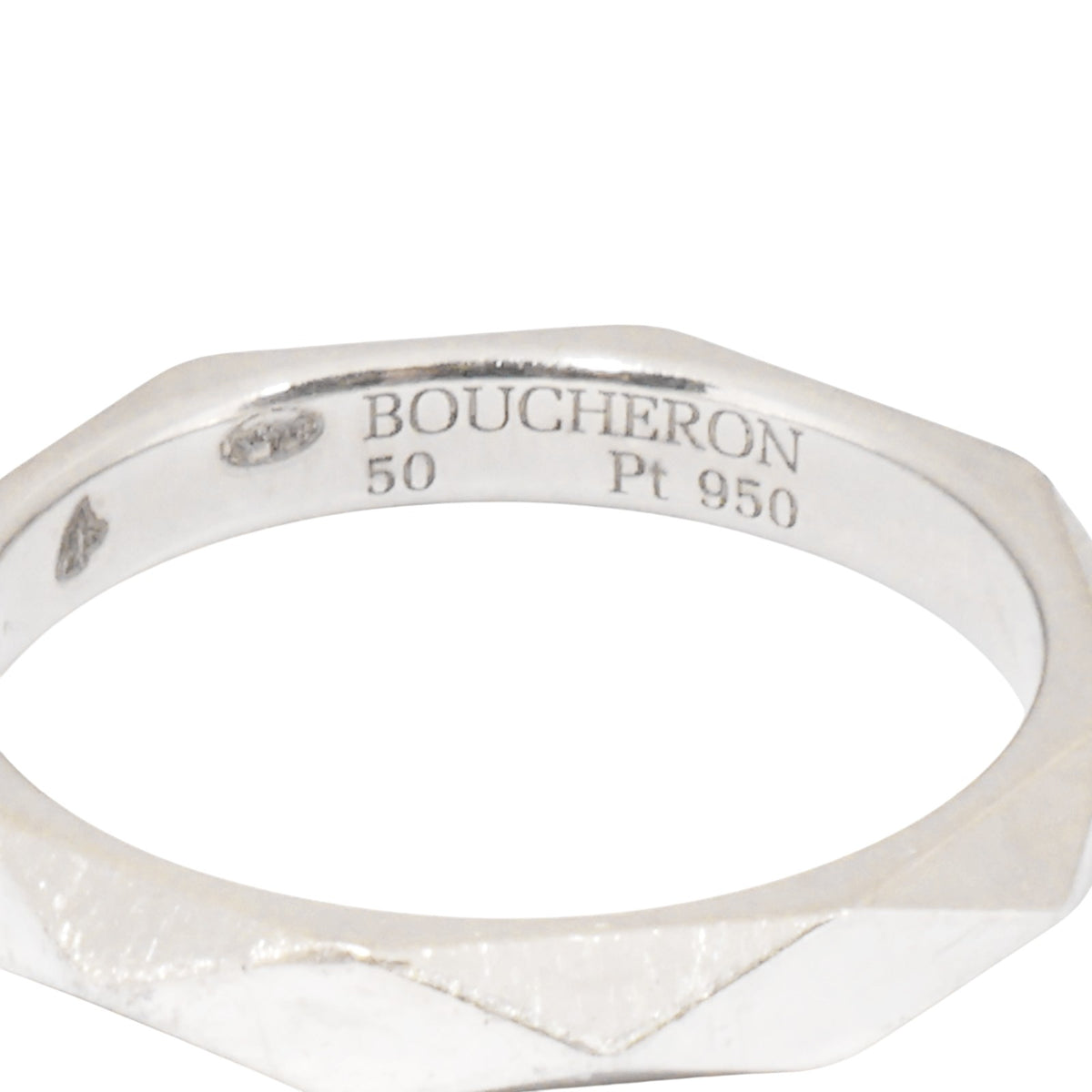 Boucheron JAL00014 Platinum Facet Wedding Ring