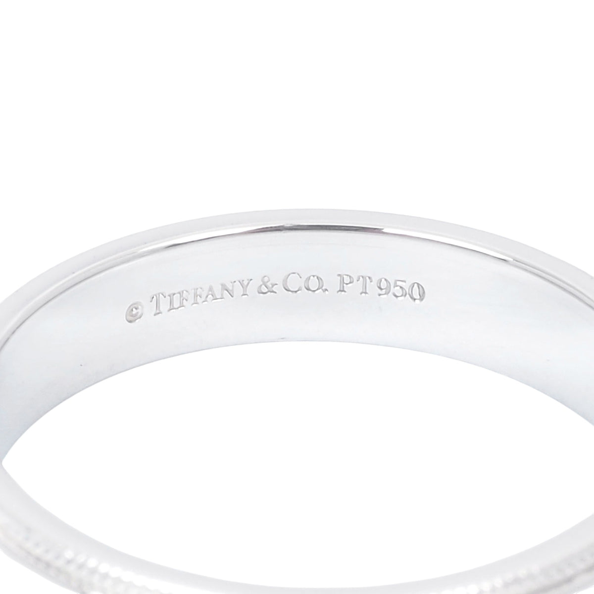 Tiffany Platinum Milgrain Edge Ring