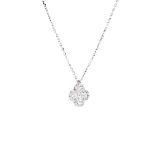 Van Cleef & Arpels VCARO85900 White Gold Alhambra Sweet Diamond Necklace