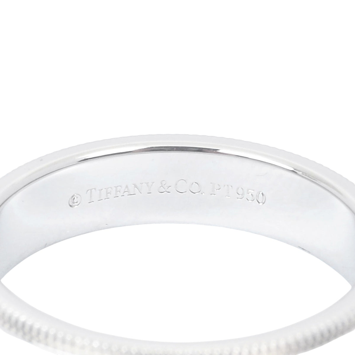 Tiffany Platinum Milgrain Edge Ring