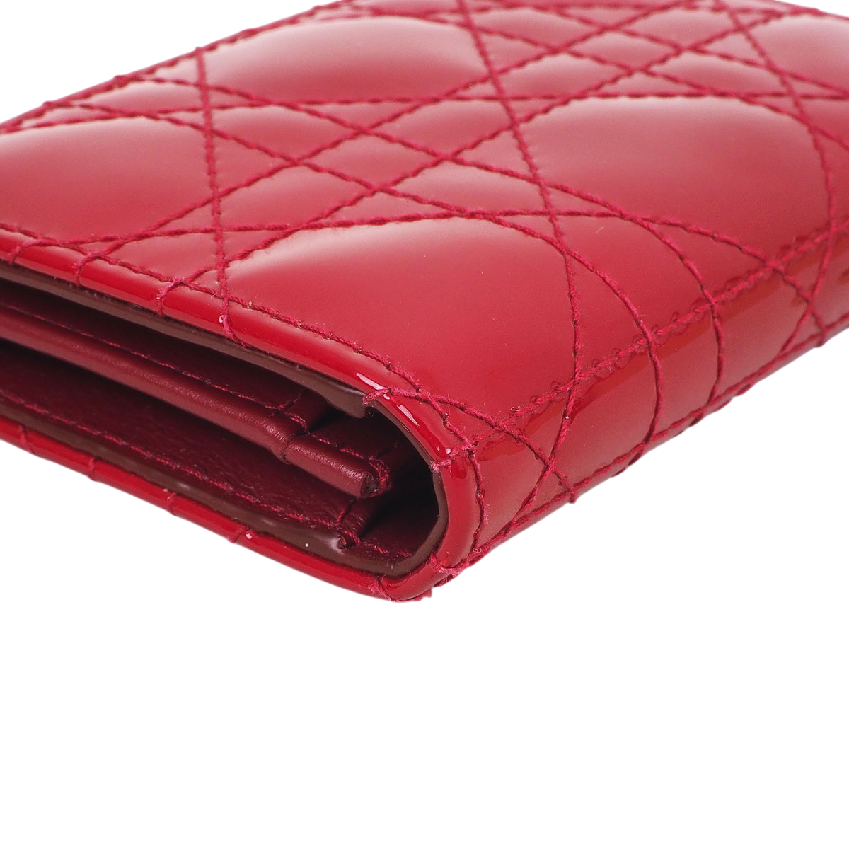 Dior S0011OVR Patent Cannage Card Holder