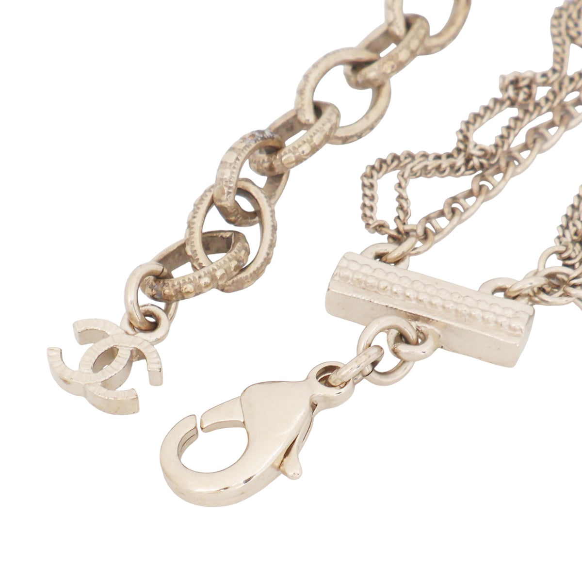 Chanel CC logo pearl chain bracelet