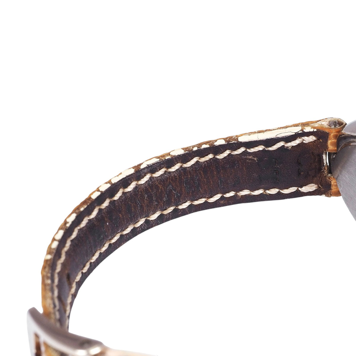 Bulgari OVW27G White Gold Oval Quartz Leather Band Watch