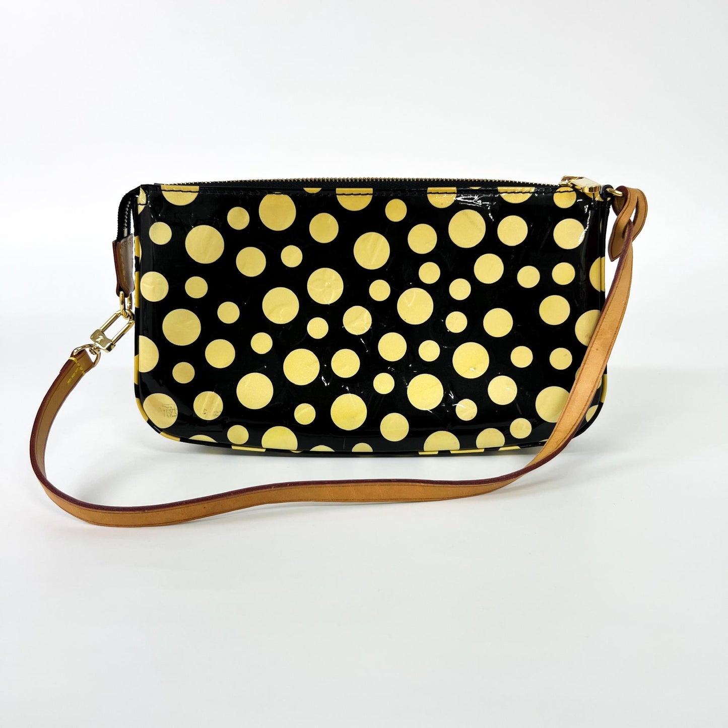Louis Vuitton x Yayoi Kusama Monogram Vernis Dot Infinity Pochette Accessoires Black Yellow