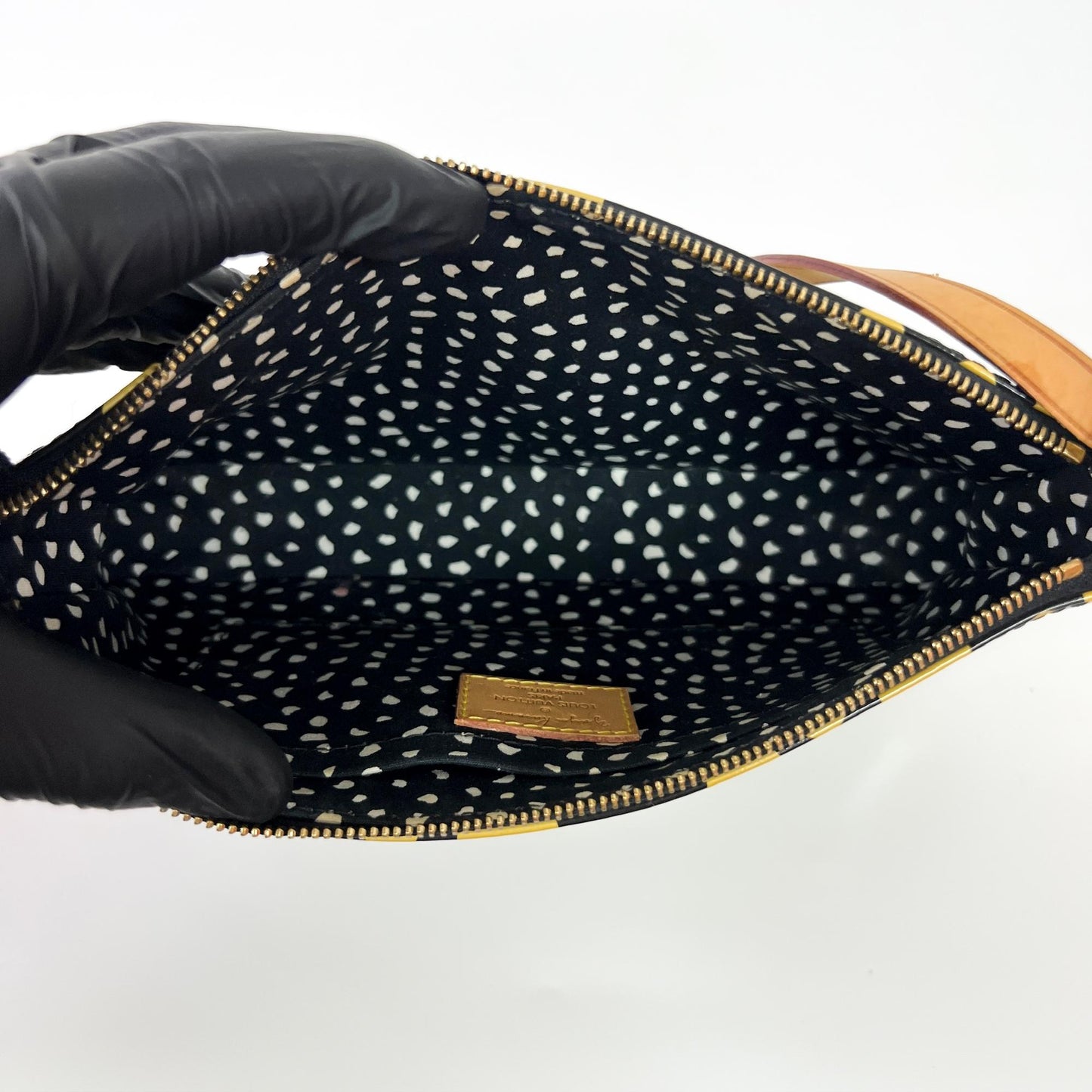 Louis Vuitton x Yayoi Kusama Monogram Vernis Dot Infinity Pochette Accessoires Black Yellow