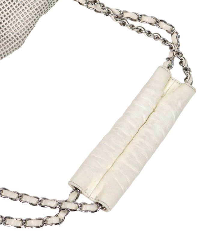 Chanel White Perforated Big CC Flap Shoulder Bag