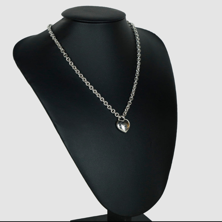 Ann Copul Heart Toggle Pendant Silver Necklace