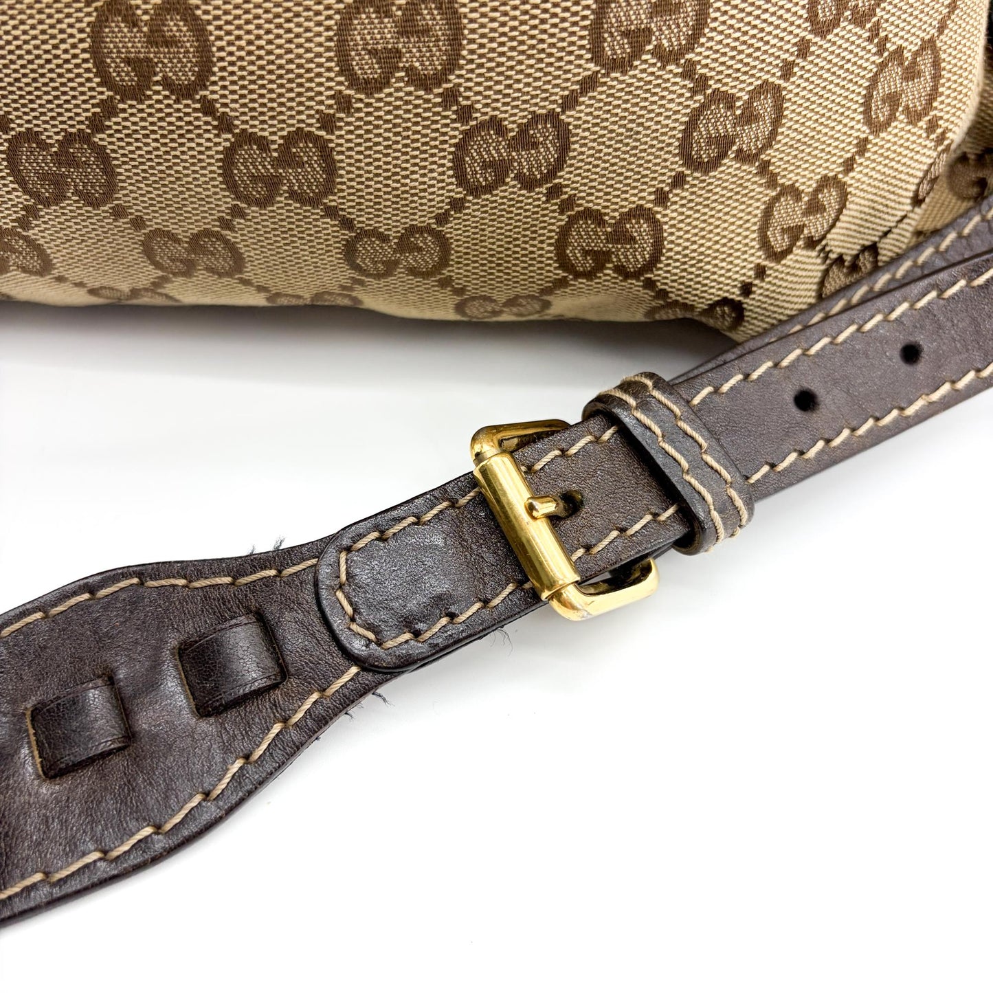 Gucci GG Canvas Dark Brown Leather Multi-Pocket Backpack