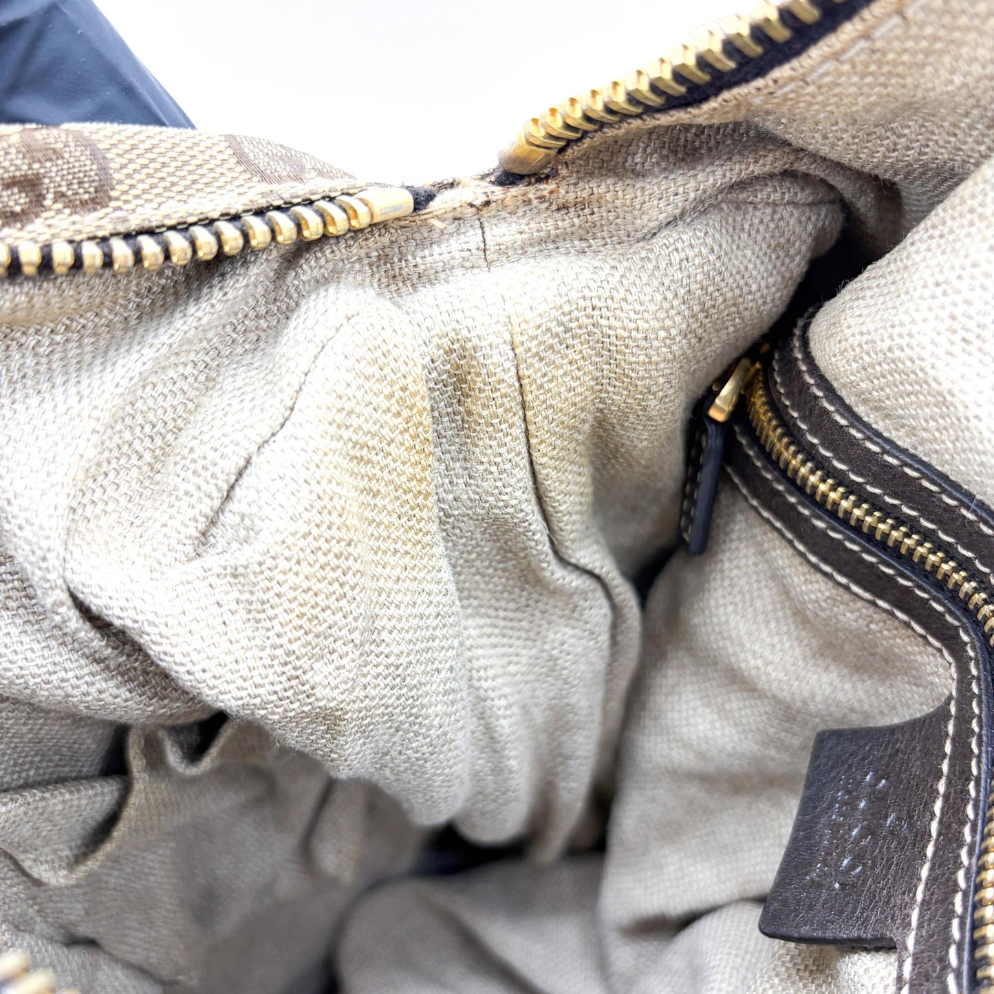 Gucci GG Canvas Dark Brown Leather Multi-Pocket Backpack