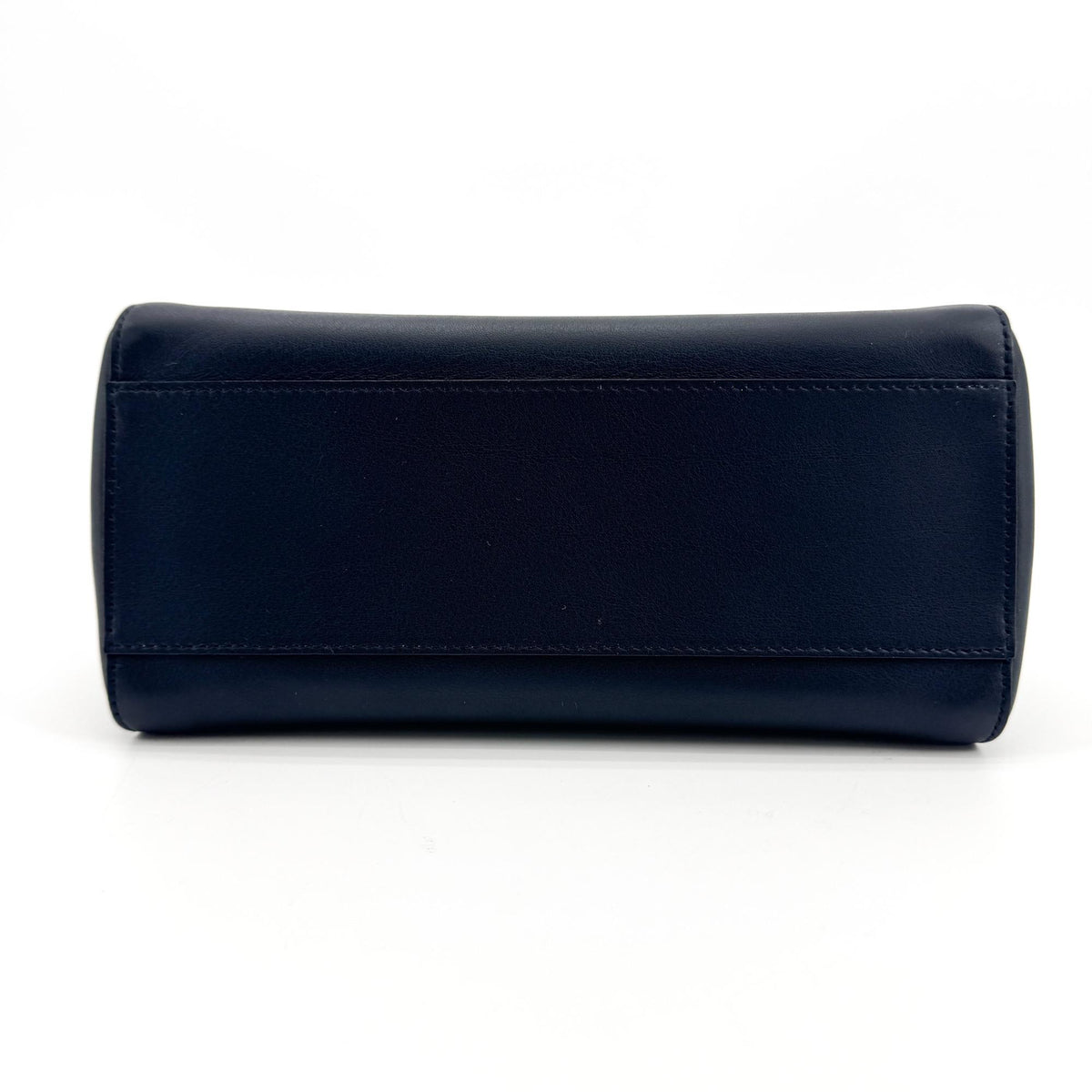Fendi Mini Peekaboo Leather Ribbon Handle Tote Bag Navy