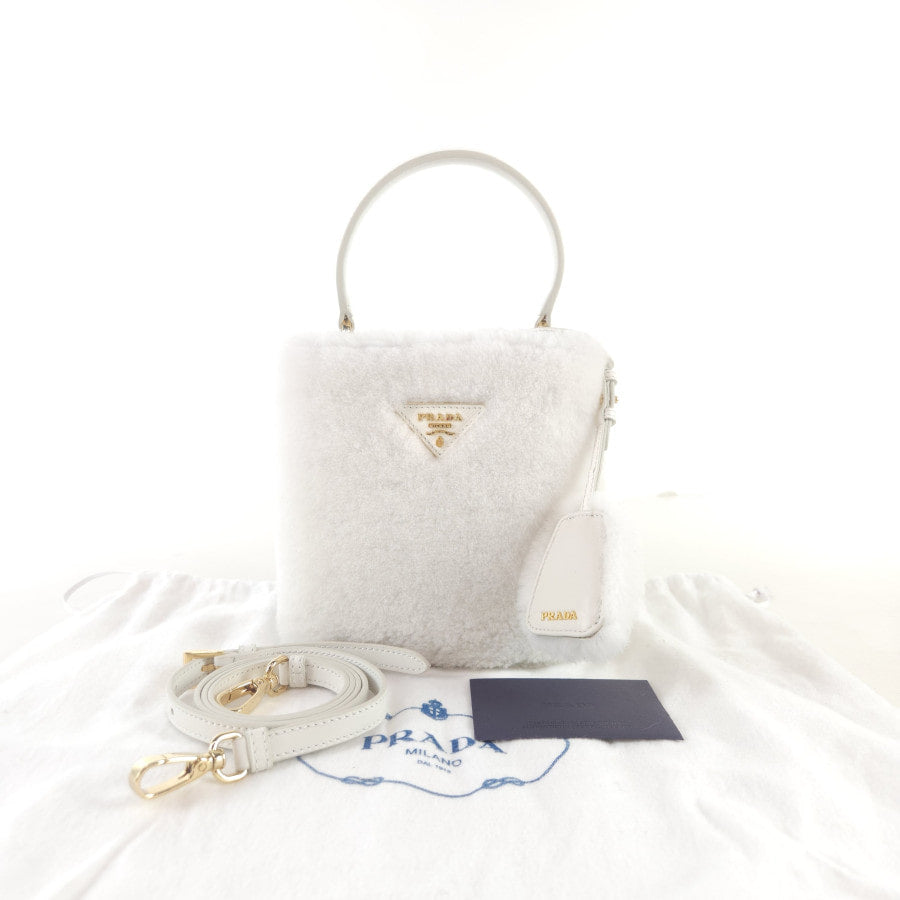 Mini Shearling Panier Tote Bag Shoulder Bag Crossbody Bag 1BA373
