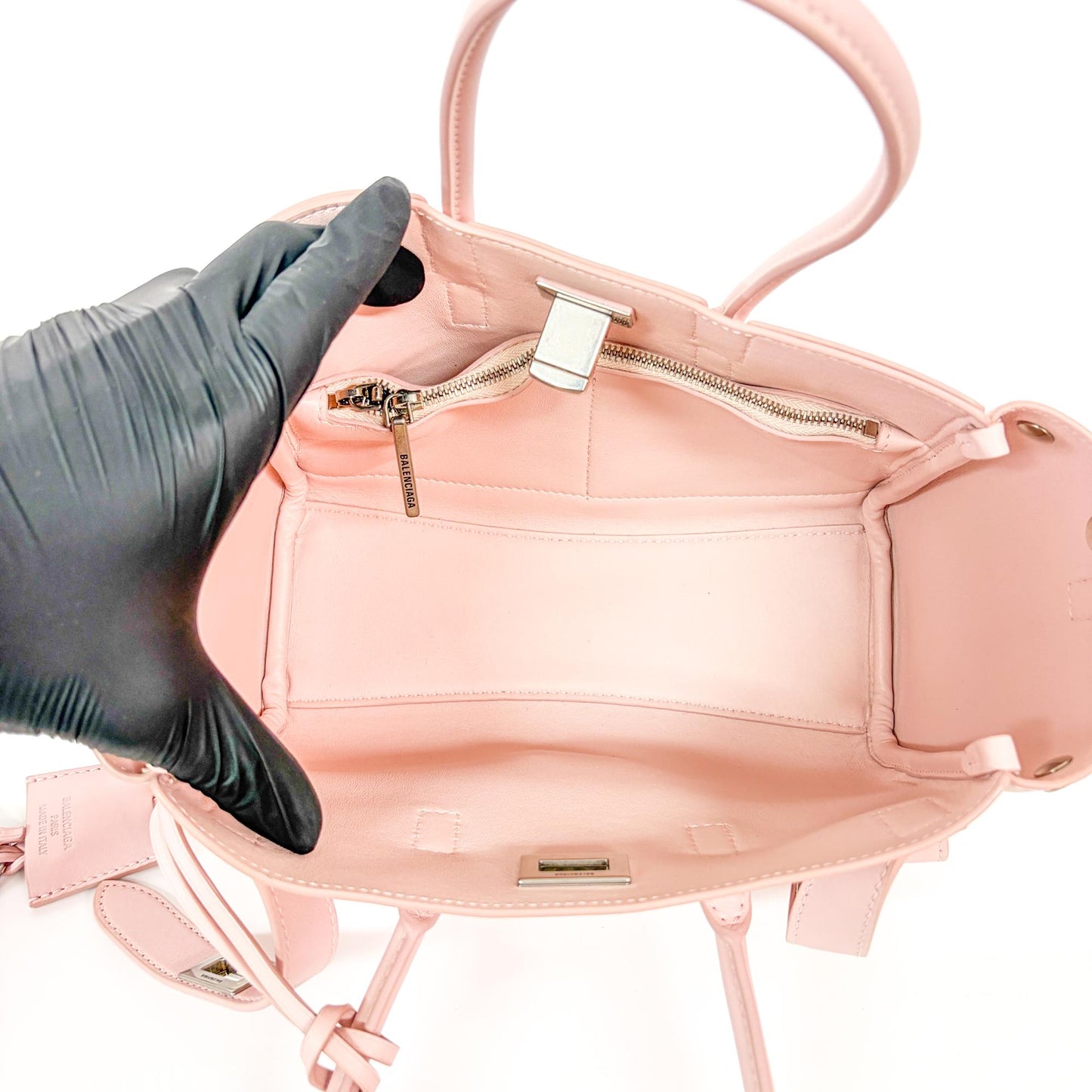 Balenciaga Papier A4 Side Zip Pocket Tote Bag Pink