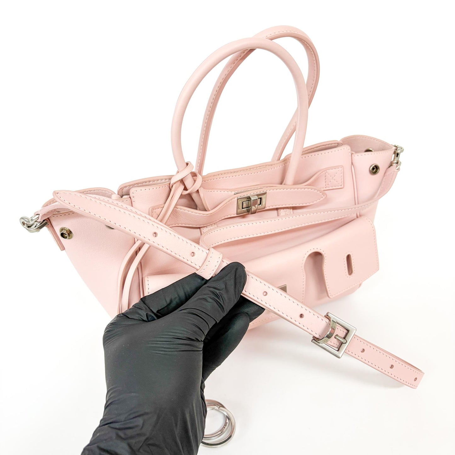Balenciaga Papier A4 Side Zip Pocket Tote Bag Pink