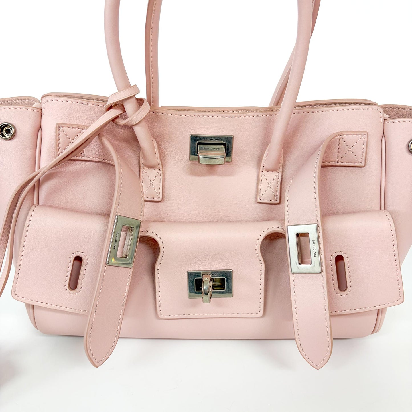 Balenciaga Papier A4 Side Zip Pocket Tote Bag Pink