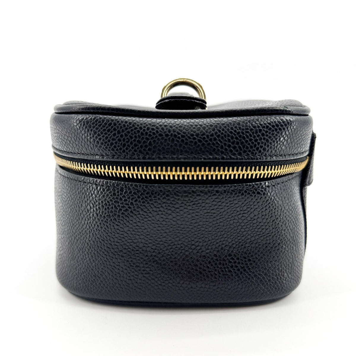 Chanel CC Logo Caviar Vanity Case Gold Hardware Black