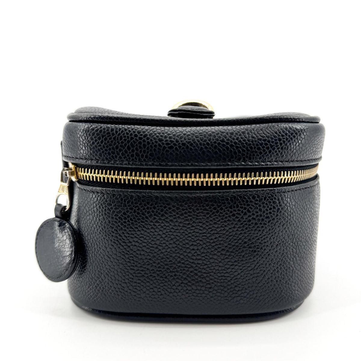Chanel CC Logo Caviar Vanity Case Gold Hardware Black